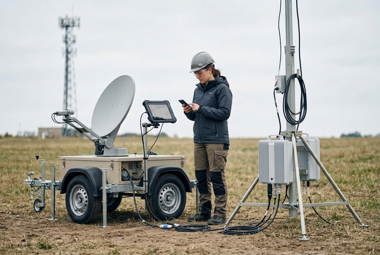 Satellite, ground network, mobile tower, smartphone and chipset forming a connected value chain